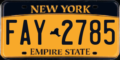 NY license plate FAY2785