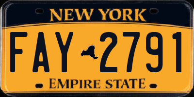 NY license plate FAY2791