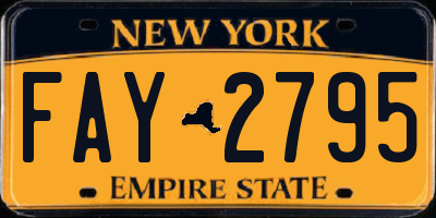 NY license plate FAY2795