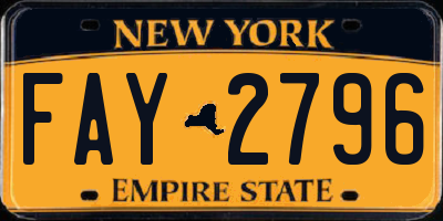 NY license plate FAY2796