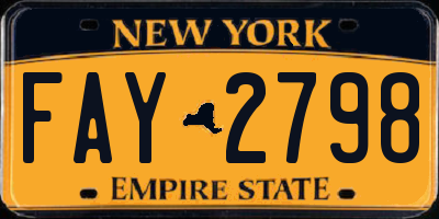 NY license plate FAY2798