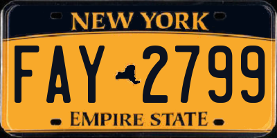 NY license plate FAY2799