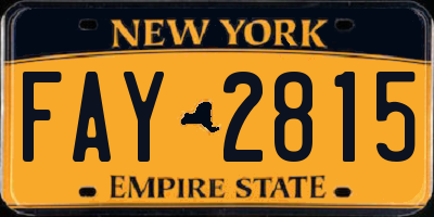 NY license plate FAY2815