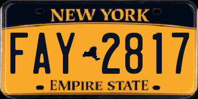 NY license plate FAY2817