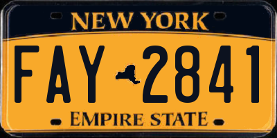 NY license plate FAY2841