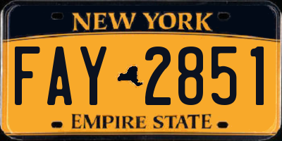 NY license plate FAY2851