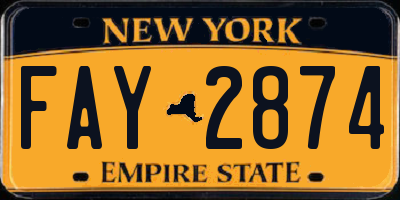 NY license plate FAY2874