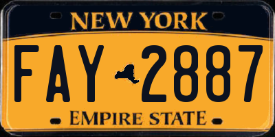 NY license plate FAY2887