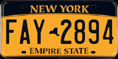 NY license plate FAY2894