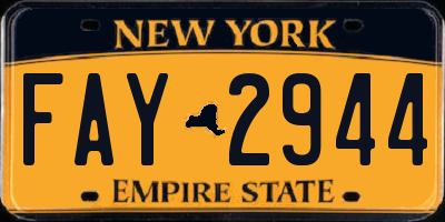 NY license plate FAY2944