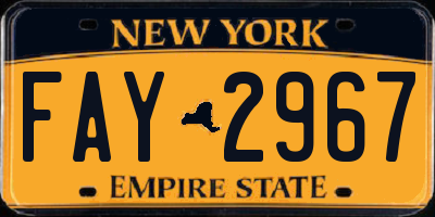 NY license plate FAY2967
