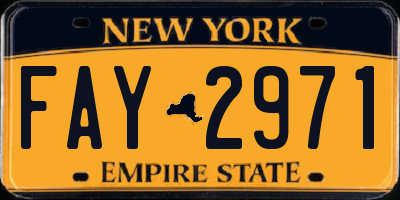NY license plate FAY2971