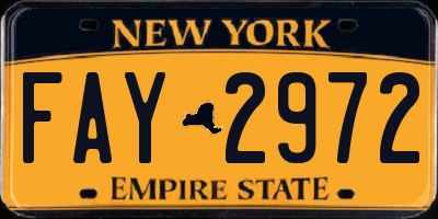 NY license plate FAY2972