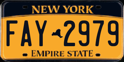 NY license plate FAY2979