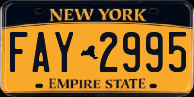 NY license plate FAY2995