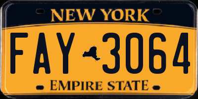 NY license plate FAY3064
