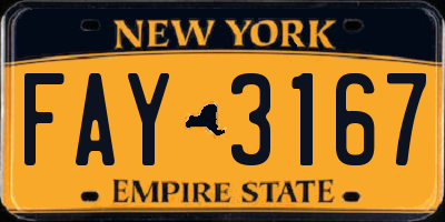 NY license plate FAY3167