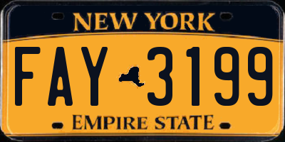 NY license plate FAY3199
