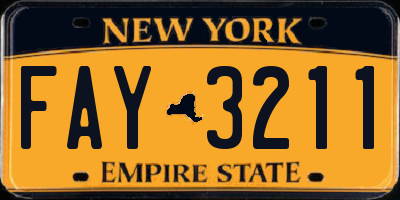 NY license plate FAY3211