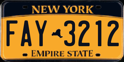 NY license plate FAY3212