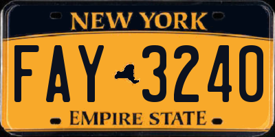 NY license plate FAY3240