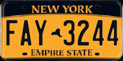 NY license plate FAY3244