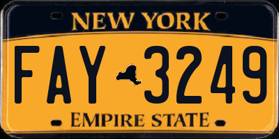NY license plate FAY3249
