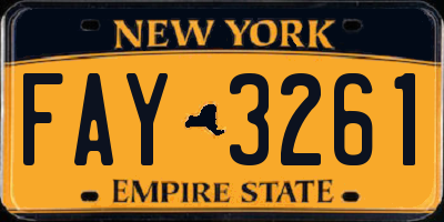 NY license plate FAY3261