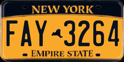 NY license plate FAY3264