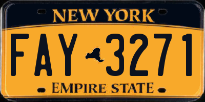 NY license plate FAY3271
