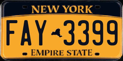 NY license plate FAY3399