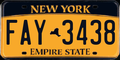 NY license plate FAY3438