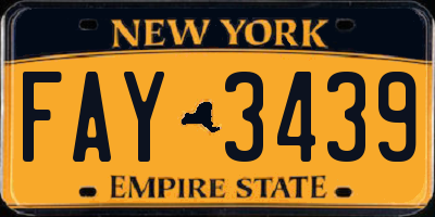 NY license plate FAY3439