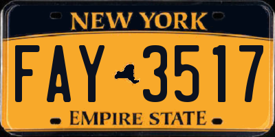 NY license plate FAY3517