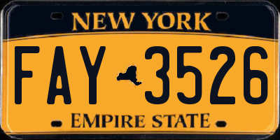 NY license plate FAY3526