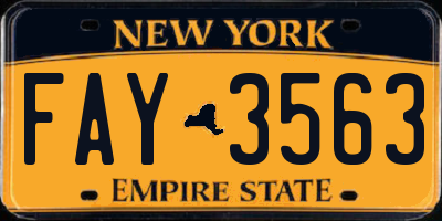 NY license plate FAY3563