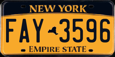 NY license plate FAY3596