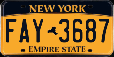 NY license plate FAY3687