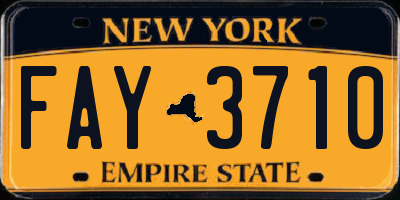 NY license plate FAY3710