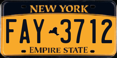 NY license plate FAY3712