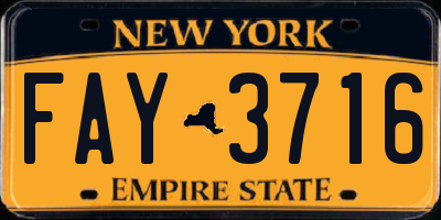 NY license plate FAY3716