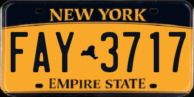 NY license plate FAY3717