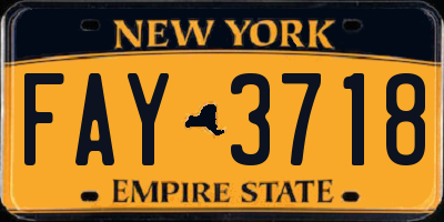 NY license plate FAY3718