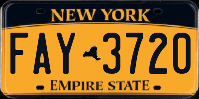 NY license plate FAY3720