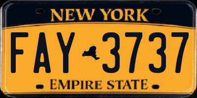 NY license plate FAY3737