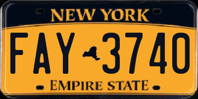 NY license plate FAY3740