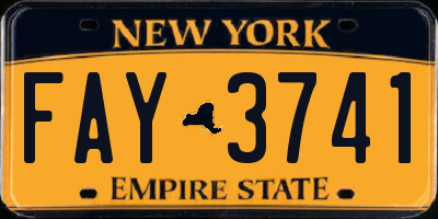 NY license plate FAY3741