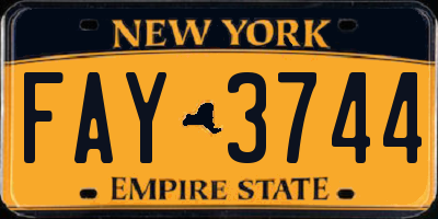 NY license plate FAY3744