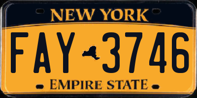 NY license plate FAY3746