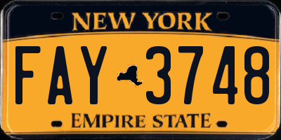 NY license plate FAY3748